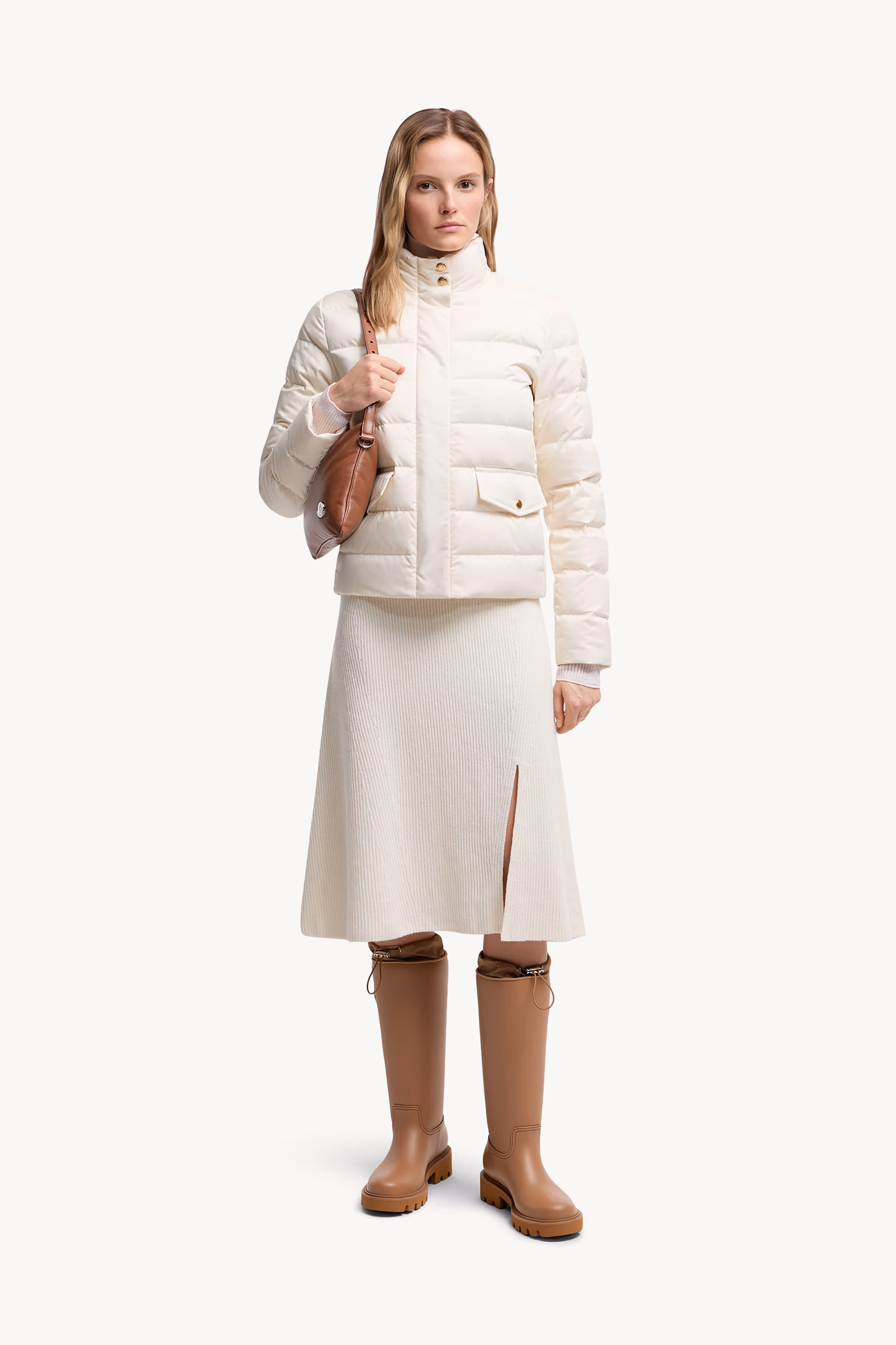 Wool & Cashmere Midi Skirt Women White Moncler 0